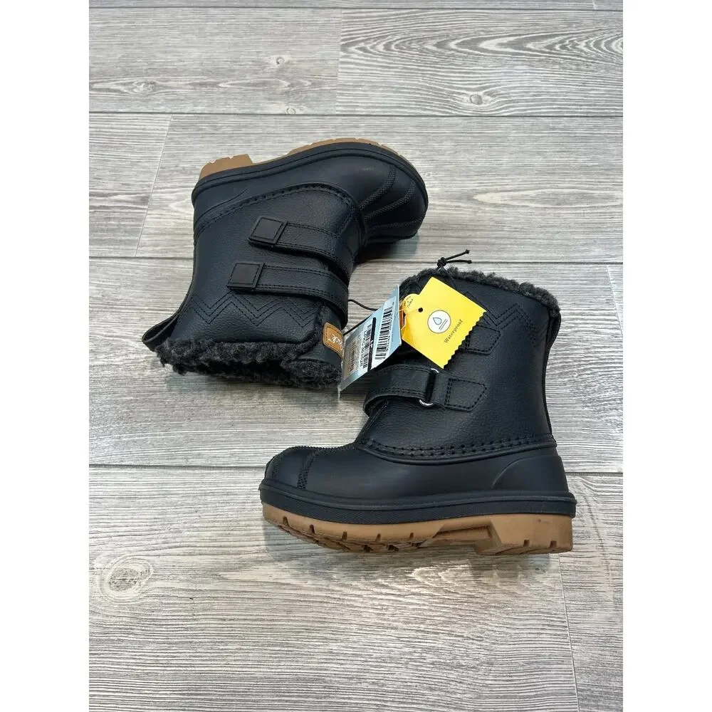 Cat & Jack Toddler Denver Waterproof Snow Boots Black Size 8 NWT